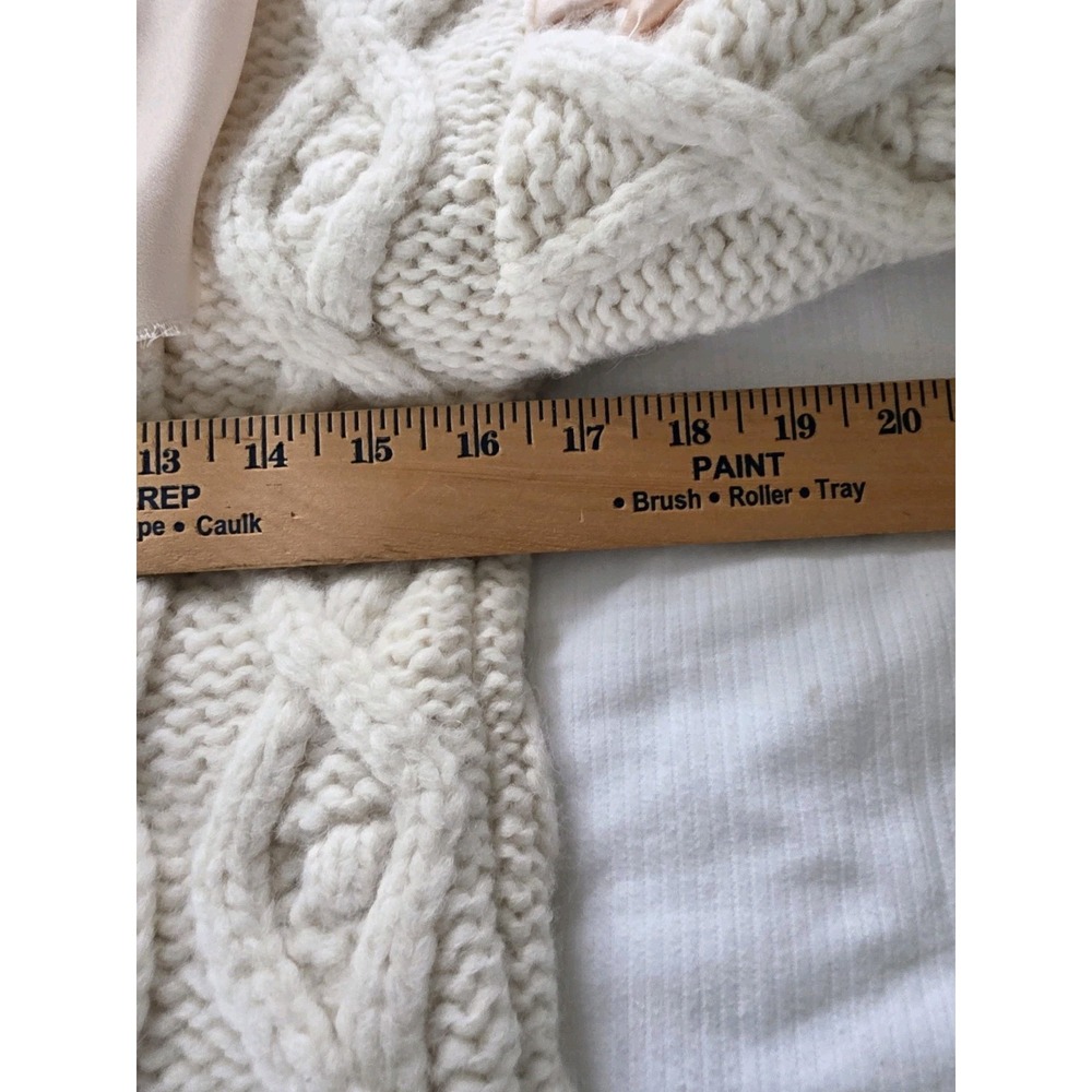 LoveShackFancy Parson Pullover cable-knit Alpaca sweater Bow Accent Size S - Picture 6 of 6